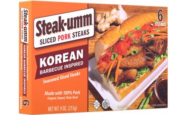 Korean Barbecue Inspired Pork Sliced Steaks packaging